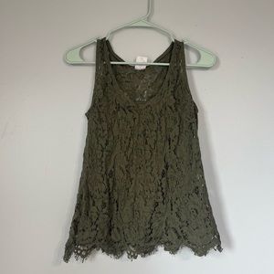 Green lace dress shirt